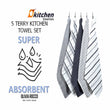 5 Pack Super Absorbent Check Quick Drying Cotton Terry Kitchen Tea Towels Durable Versatile Dish Towels for Home and Professional Use 45cm x 65cm
