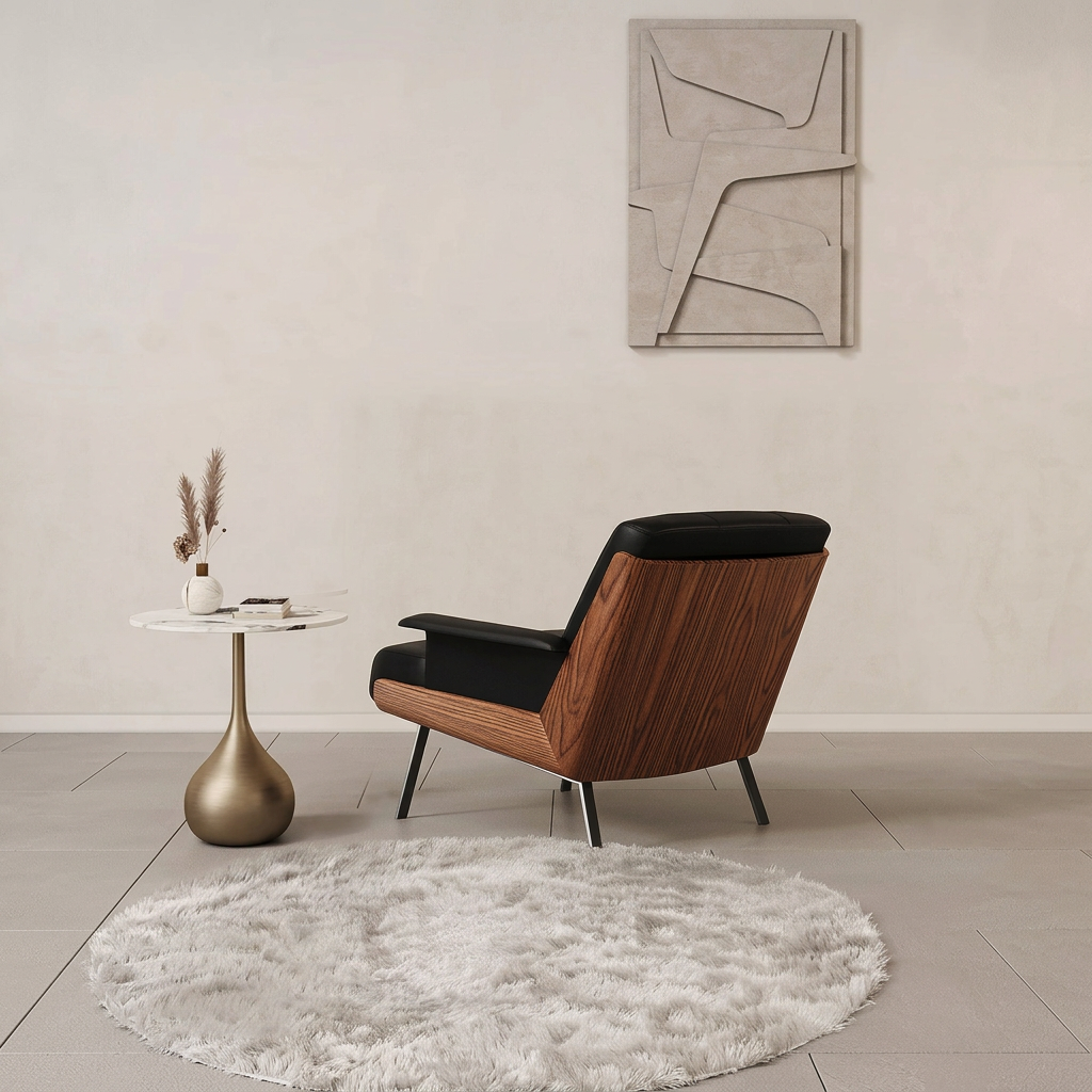 5. Vasilev armchair wooden shell rear view