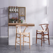 5. Wishbone natural and brown wood bar stools