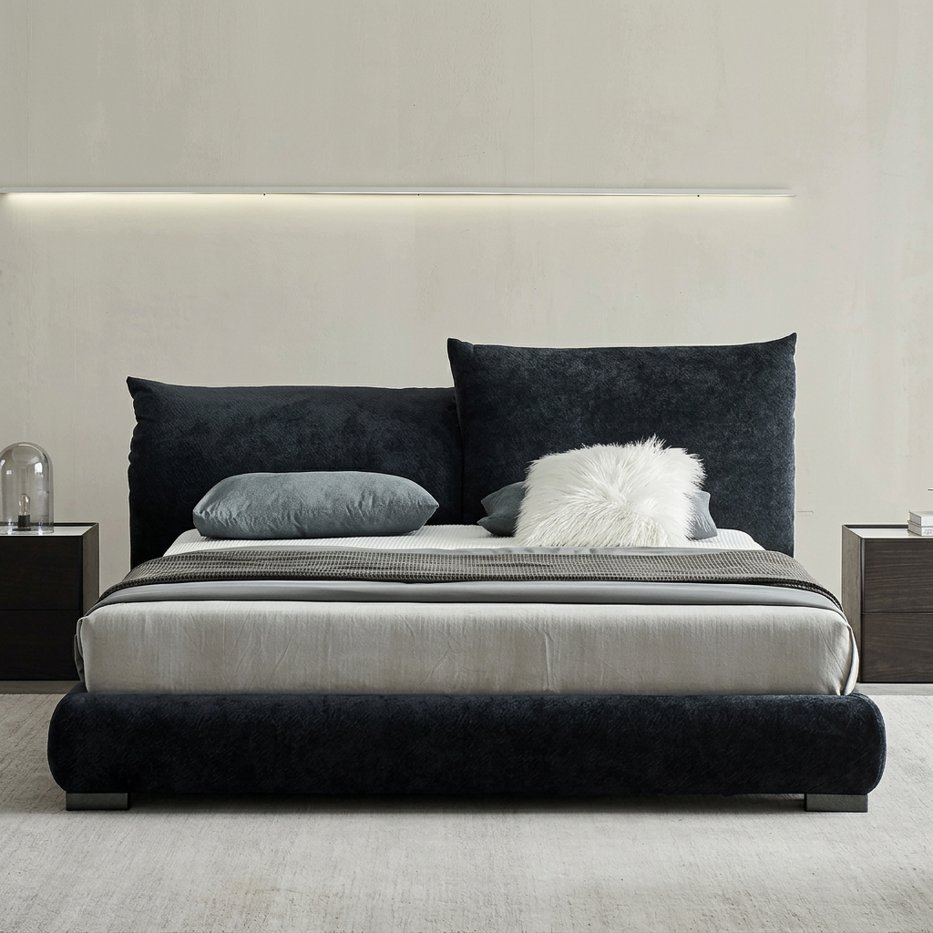 5. Zuri corduroy bed viewed from the front