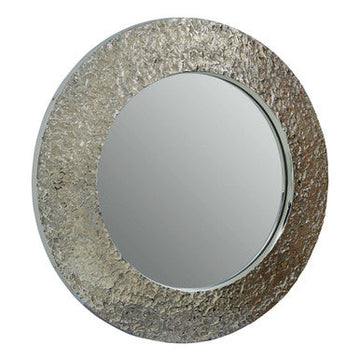 Akola Nickle Finish Round Wall Mirror