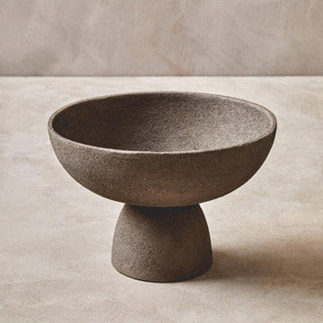 Deriva Small Textured Grey Pedestal Bowl