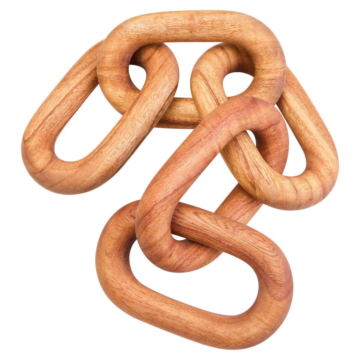 Cato Brown Wood 5 Link Chain Sculpture