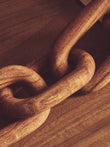 Cato Brown Wood 5 Link Chain Sculpture