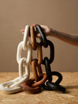 Cato Brown Wood 5 Link Chain Sculpture