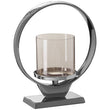 Small Silver Finish Candle Holder | Cirqua