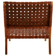 Kendari Tan Woven Leather and Teak Wood Chair