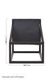 Kendari Black Leather and Teak Wood Sling Chair