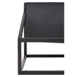Kendari Black Leather and Teak Wood Sling Chair