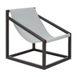 Kendari Grey Leather and Black Teak Wood Sling Chair