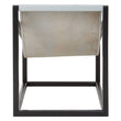Kendari Grey Leather and Black Teak Wood Sling Chair