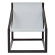Kendari Grey Leather and Black Teak Wood Sling Chair