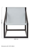 Kendari Grey Leather and Black Teak Wood Sling Chair