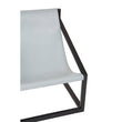 Kendari Grey Leather and Black Teak Wood Sling Chair