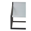 Kendari Grey Leather and Black Teak Wood Sling Chair