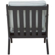 Kendari Grey Leather and Black Teak Wood Armchair