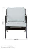 Kendari Grey Leather and Black Teak Wood Armchair