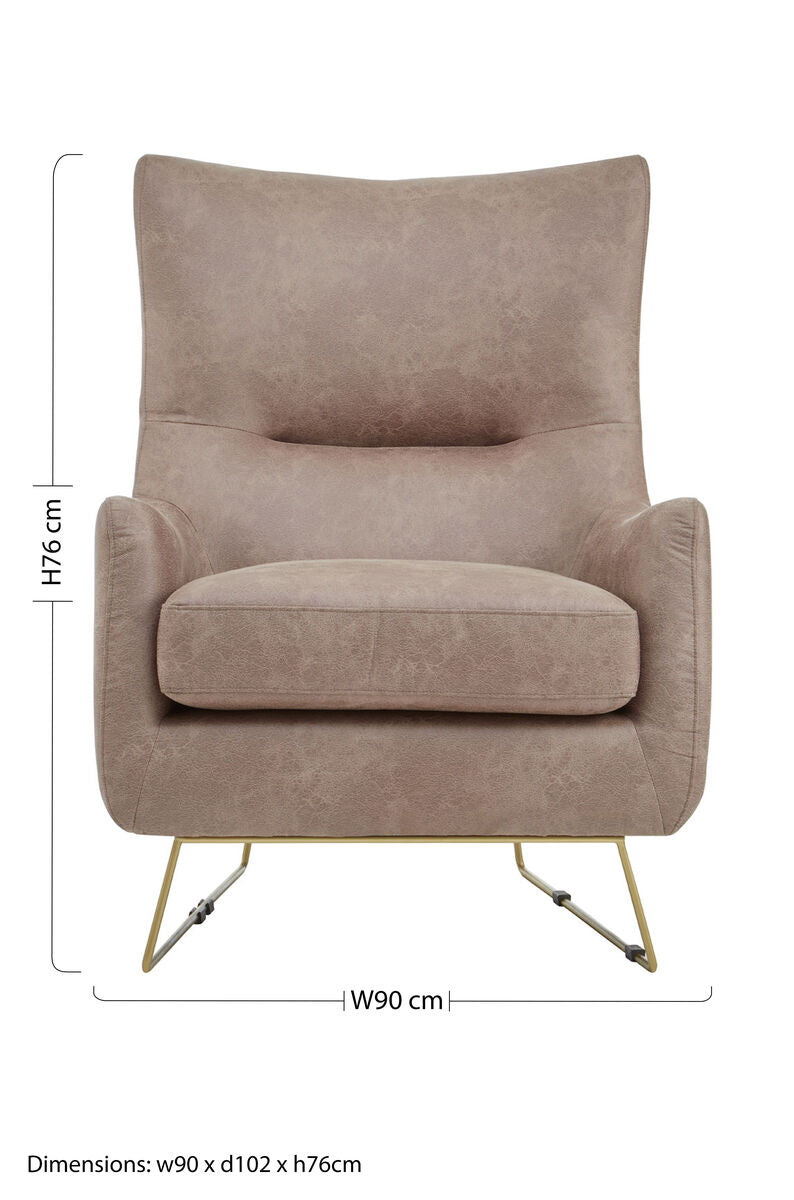 Henry Light Brown Faux Leather Armchair
