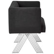 Piermount Black Fabric Dining Chair with Arms