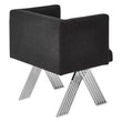 Piermount Black Fabric Dining Chair with Arms
