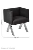 Piermount Black Fabric Dining Chair with Arms