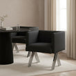 Piermount Black Fabric Dining Chair with Arms