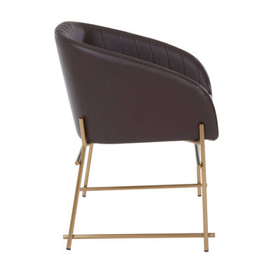 Delta Brown Leather Effect Dining Chair