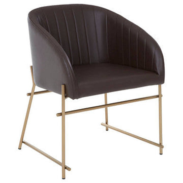 Delta Brown Leather Effect Dining Chair