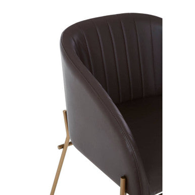 Delta Brown Leather Effect Dining Chair