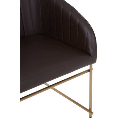 Delta Brown Leather Effect Dining Chair