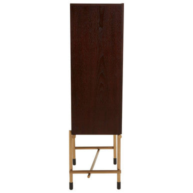 Delta Walnut Wood Veneer Drinks Cabinet