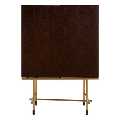 Delta Walnut Wood Veneer Drinks Cabinet
