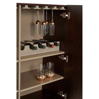Delta Walnut Wood Veneer Drinks Cabinet