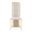 Deana Mink Velvet High Back Dining Chair with Gold Finish Frame