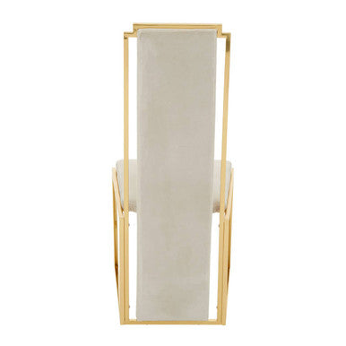 Deana Mink Velvet High Back Dining Chair with Gold Finish Frame