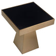 Carlox Black Glass and Gold Finish Square Side Table