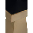 Carlox Black Glass and Gold Finish Square Side Table