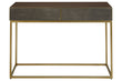Kempton Grey Shagreen Effect and Walnut Veneer Console Table