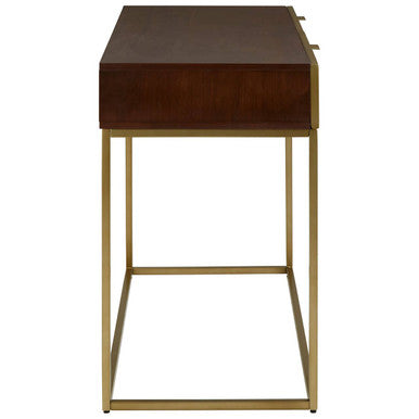 Kempton Grey Shagreen Effect and Walnut Veneer Console Table