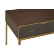 Kempton Grey Shagreen Effect and Walnut Veneer Console Table