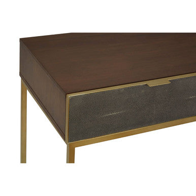Kempton Grey Shagreen Effect and Walnut Veneer Console Table