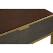 Kempton Grey Shagreen Effect and Walnut Veneer Console Table