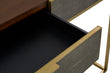 Kempton Grey Shagreen Effect and Walnut Veneer Console Table