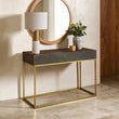 Kempton Grey Shagreen Effect and Walnut Veneer Console Table