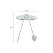 Oria White Marble Effect Glass and Silver Finish Side Table