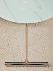 Oria White Marble Effect Glass and Silver Finish Side Table