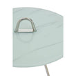 Oria White Marble Effect Glass and Silver Finish Side Table
