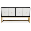 Dumas Black and White 4 Door Sideboard with Gold Base