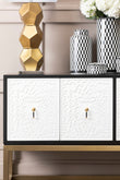 Dumas Black and White 4 Door Sideboard with Gold Base