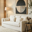 Menton Cream Linen 3 Seater Sofa
